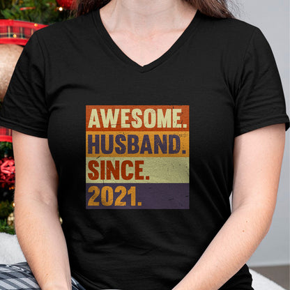 Best Wife Shirt, Wife and Husband Unisex T-Shirt/Hoodie/Sweatshirt HLT00 - 3rd Year Wedding Anniversary Epic Awesome Husband Since 2021 T-Shirt
