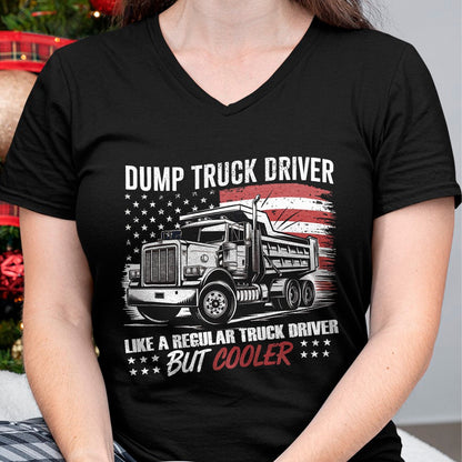Best Truck Driver Life Shirt, Funny Trucker UnisexT-Shirt/Hoodie/Sweatshirt HLT00 - Truck Driver Construction Site US Flag Dump Truck T-Shirt