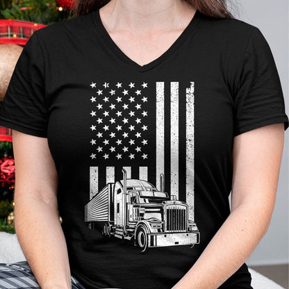 Best Truck Driver Life Shirt, Funny Trucker UnisexT-Shirt/Hoodie/Sweatshirt HLT00 - Cool Trucker For Men Dad Semi Truck Driver US Flag Trucking T-Shirt