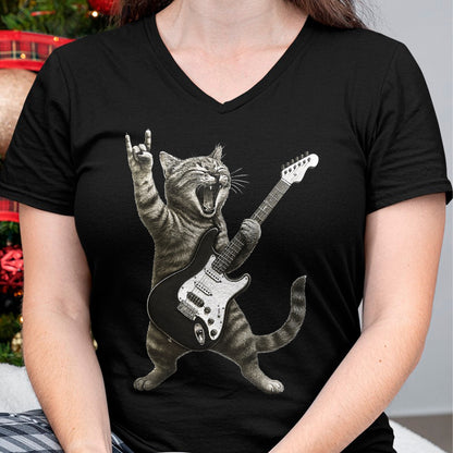 Guitar Lover Shirt, Funny Guitar UnisexT-Shirt/Hoodie/Sweatshirt HLT00 - Funny Cat Playing Guitar Rock and Roll Gifts Men Women Kids T-Shirt