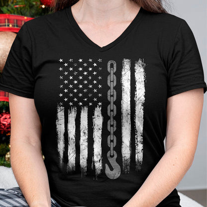 Best Truck Driver Life Shirt, Funny Trucker UnisexT-Shirt/Hoodie/Sweatshirt HLT00 - Tow Truck Driver Gift Men USA Flag Towing Hook for US T-Shirt
