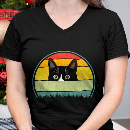 Cat Love Shirt, Funny Cat Lover Gift UnisexT-Shirt/Hoodie/Sweatshirt HLT00 - Tuxedo cat vintage retro cats loves T-Shirt