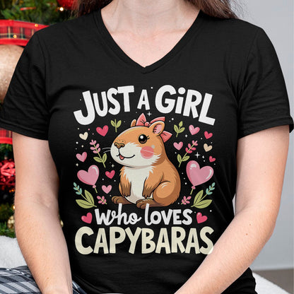 Cute Capybara Shirt, Funny Capybara Unisex T-Shirt/Hoodie/Sweatshirt HLT00 - Capybara Shirt Just A Girl Who Loves Capybara Lover Kids Boy T-Shirt