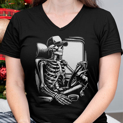 Best Truck Driver Life Shirt, Funny Trucker UnisexT-Shirt/Hoodie/Sweatshirt HLT00 - Skeleton Truck Driver Funny Big Trucking Truck Enthusiasts T-Shirt