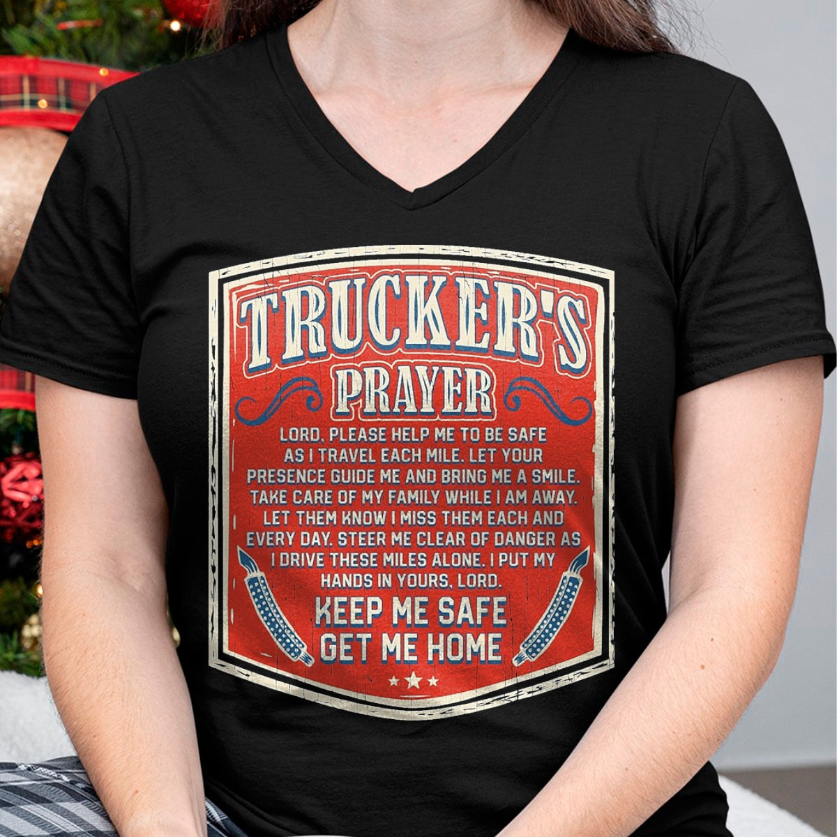 Best Truck Driver Life Shirt, Funny Trucker UnisexT-Shirt/Hoodie/Sweatshirt HLT00 - Trucker's Prayer Keep Me Safe Get Me Home Semi Truck Driver T-Shirt, Men, Black, XX-Large