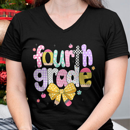Best Student Shirt, Funny Back To School UnisexT-Shirt/Hoodie/Sweatshirt HLT00 - Preppy Fourth Grade Teacher 4th Grade Back to School Girls T-Shirt (2)