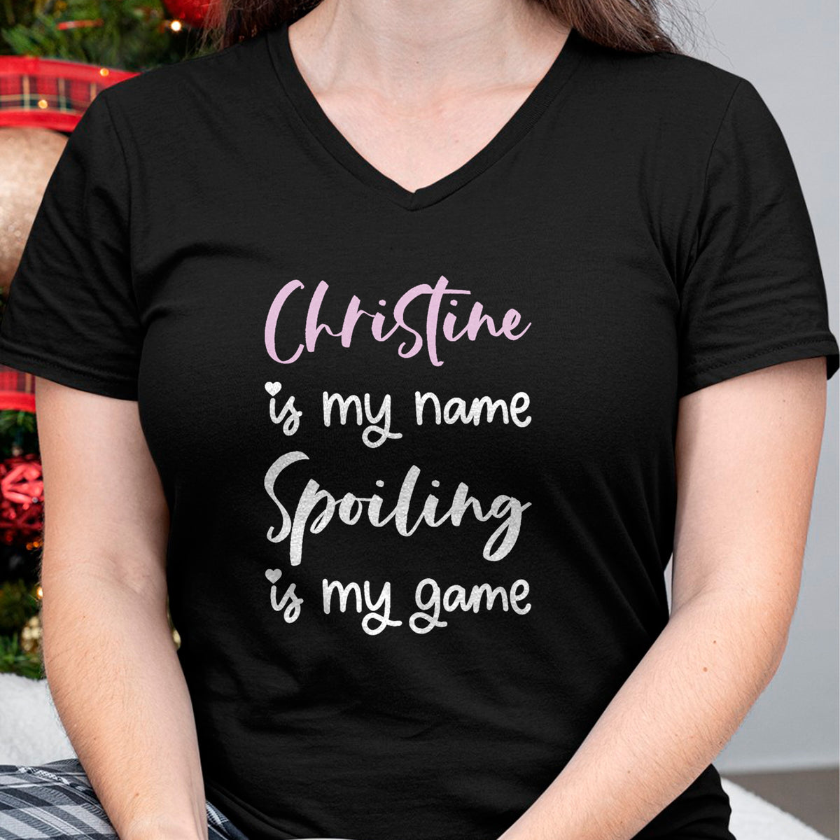 Best Wife Shirt, Wife and Husband Unisex T-Shirt/Hoodie/Sweatshirt HLT00 - Christine Name Personalized Women Spoiled Girl Cute Pink T-Shirt