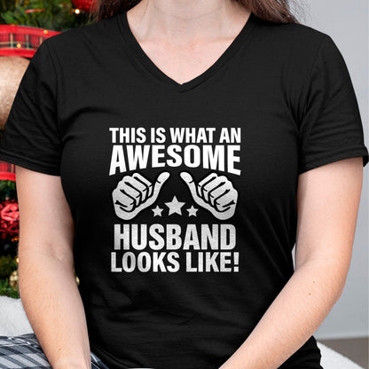 Best Wife Shirt, Wife and Husband Unisex T-Shirt/Hoodie/Sweatshirt HLT00 - This Is What An Awesome Husband Looks Like Cool T-Shirt