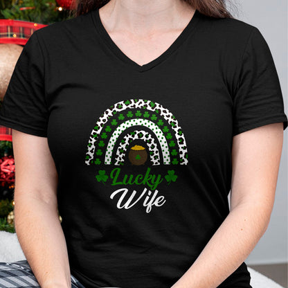 Best Wife Shirt, Wife and Husband Unisex T-Shirt/Hoodie/Sweatshirt HLT00 - Gift for wife T shirt, lucky wife   Lucky Wife Rainbow St Patricks Day Lucky Wife Long Sleeve T-Shir (3)