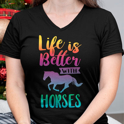 Best Horse Lover Shirt , Funny Horse UnisexT-Shirt/Hoodie/Sweatshirt HLT00 - Cute Life is Better with Horses Horseback Riding T-Shirt