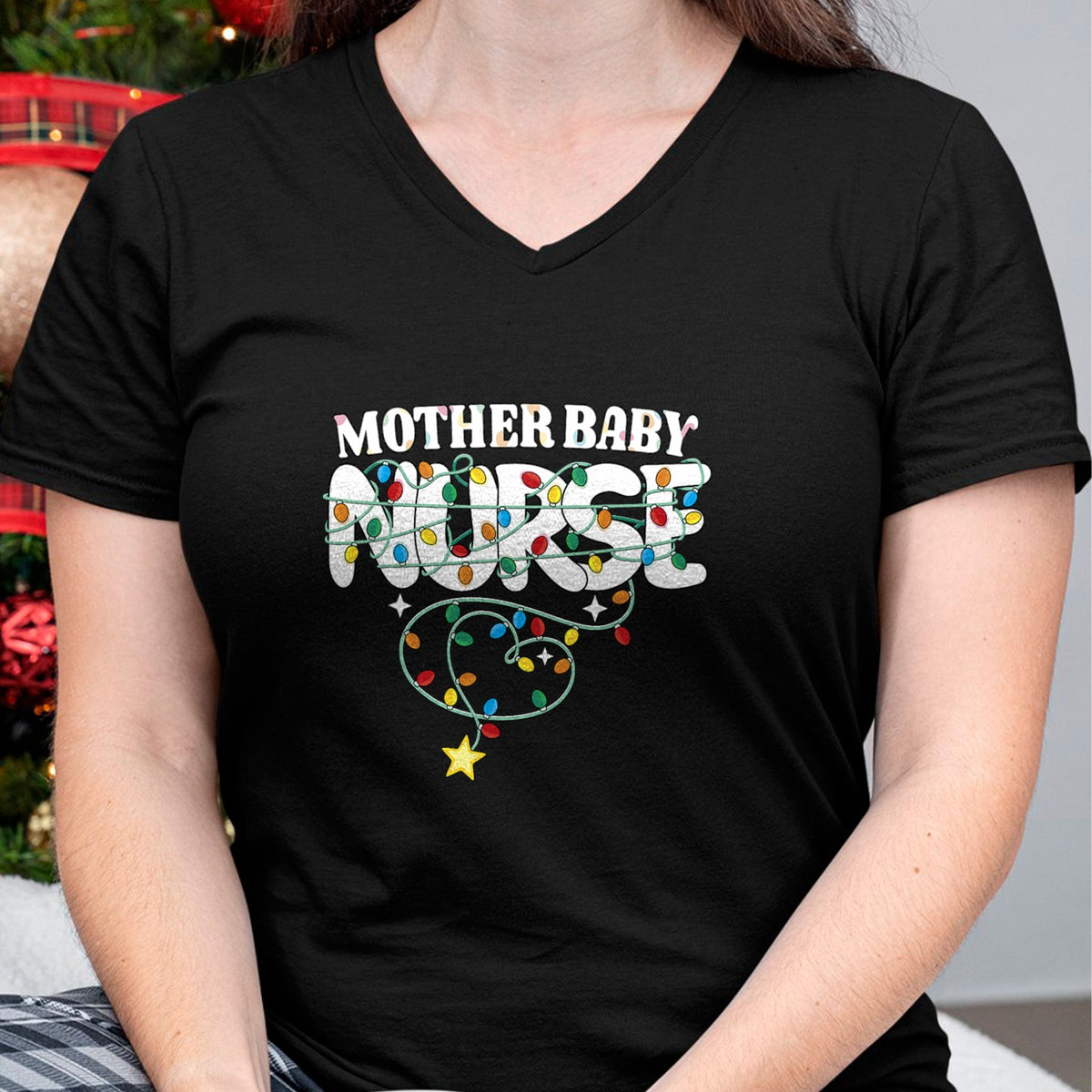 Funny Nurse Shirt, Nurse Unisex T-Shirt/Hoodie/Sweatshirt HLT00 - Mother Baby Nurse Christmas Tree Mom Baby Nurse Xmas Party T-Shirt