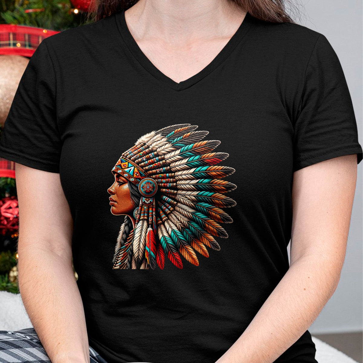 Native American T-Shirts, Vintage Native American Unisex T-Shirt/Hoodie/Sweatshirt HLT00 - Native American Woman Indian Warrior for Women