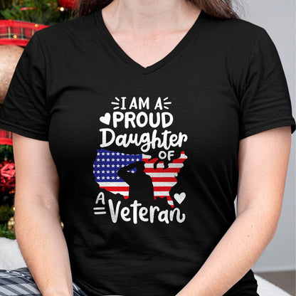 Gift for Dad Shirt, Funny Dad Unisex T-Shirt/Hoodie/Sweatshirt HLT00 – I_m A Proud Daughter of A Veteran Father_s Day Girls T-Shirt