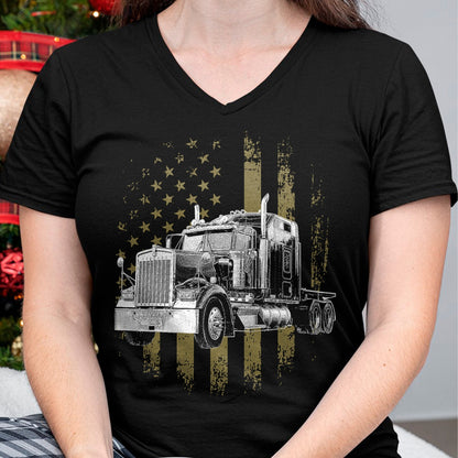 Best Truck Driver Life Shirt, Funny Trucker UnisexT-Shirt/Hoodie/Sweatshirt HLT00 - Trucker American Flag Big Rig Semi-Trailer Truck Driver Gift T-Shirt