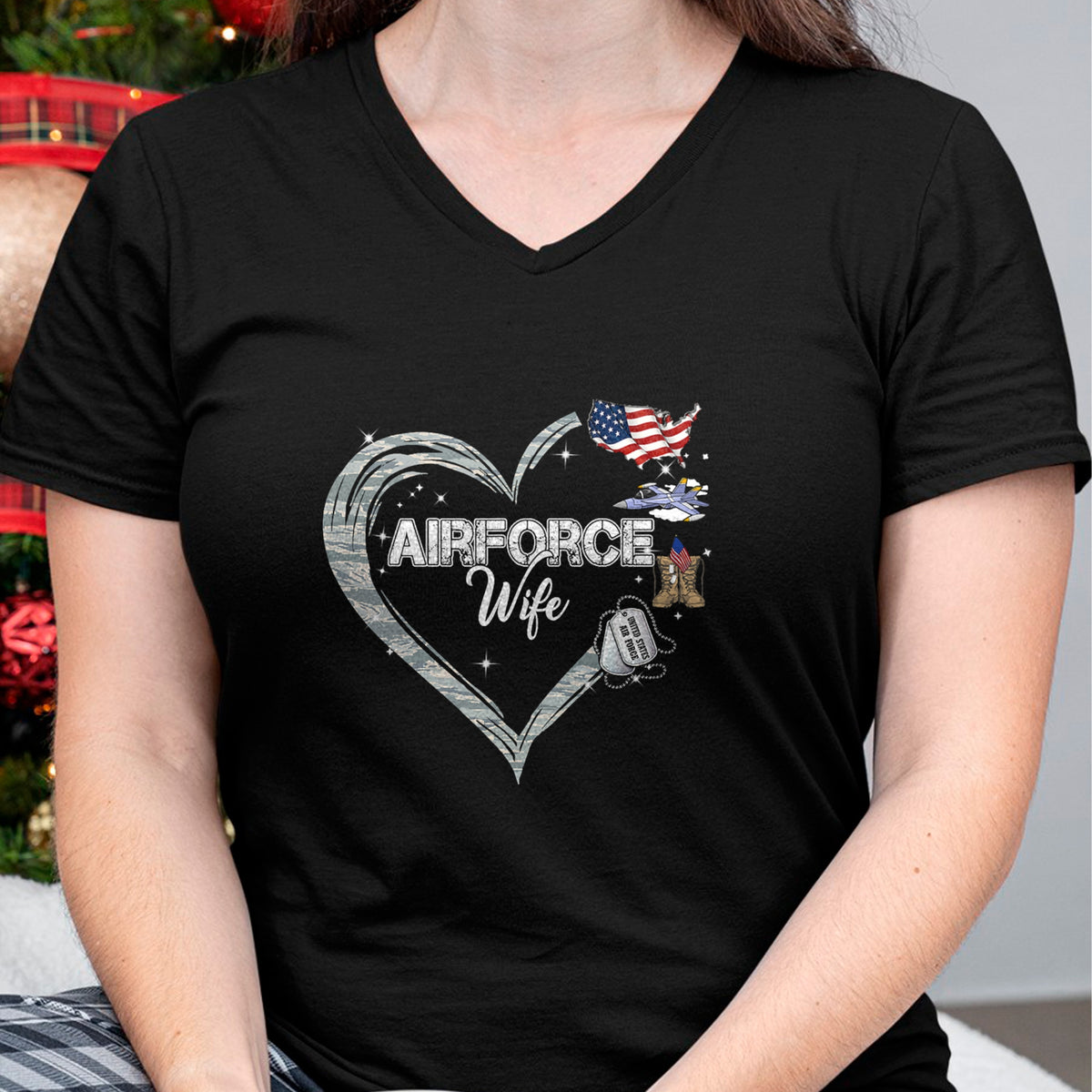 Best Wife Shirt, Wife and Husband Unisex T-Shirt/Hoodie/Sweatshirt HLT00 - Gift for wife T shirt, lucky wife   Proud Air Force Wife Air Force Graduation Wife USAF Wife T-Shirt