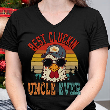Best Farmer Life Shirt, Funny Farmer UnisexT-Shirt/Hoodie/Sweatshirt HLT00 - Vintage Best Cluckin Uncle Ever Chicken Father's Day Farmer T-Shirt