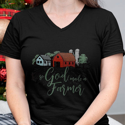 Best Farmer Life Shirt, Funny Farmer UnisexT-Shirt/Hoodie/Sweatshirt HLT00 - So God Made a Farmer tee T-Shirt, Women, Heather Blue, Medium