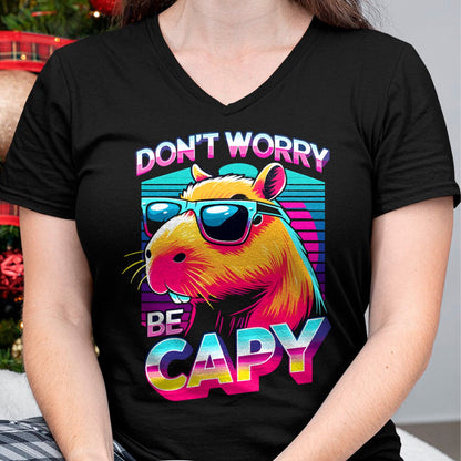 Cute Capybara Shirt, Funny Capybara Unisex T-Shirt/Hoodie/Sweatshirt HLT00 - Cool Retro Capybara Long Sleeve T-Shirt