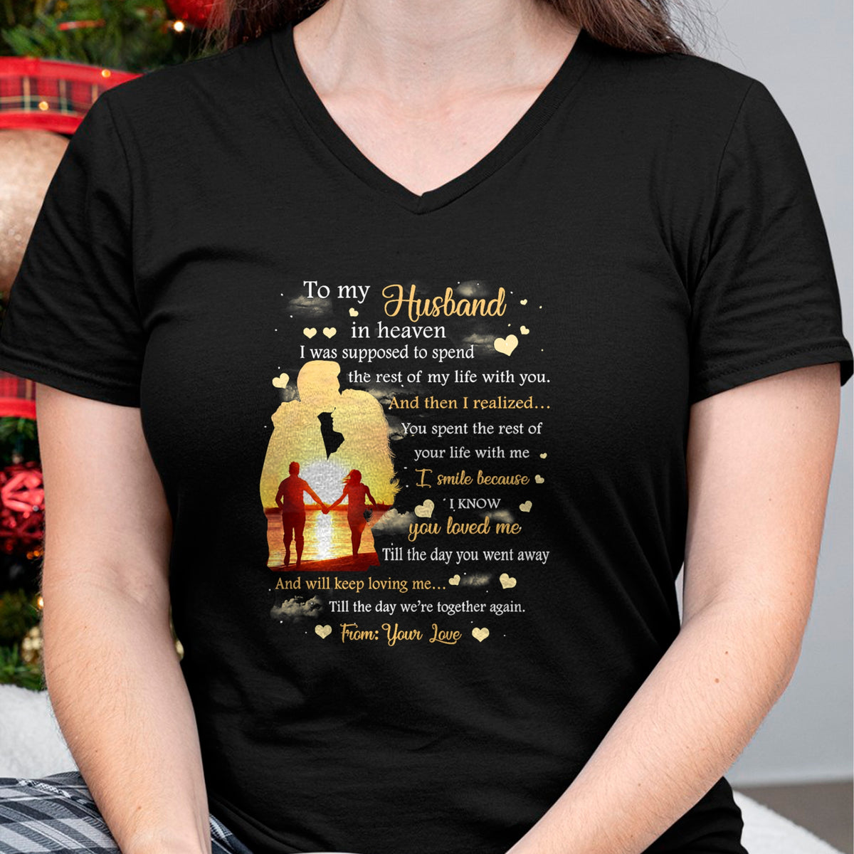 Best Wife Shirt, Wife and Husband Unisex T-Shirt/Hoodie/Sweatshirt HLT00 - To my Husband in heaven T-Shirt