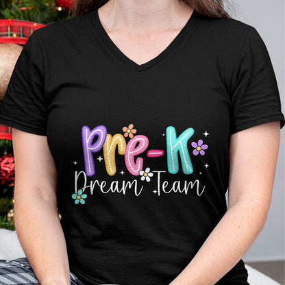 Best Student Shirt, Funny Back To School UnisexT-Shirt/Hoodie/Sweatshirt HLT00 - Preppy Back To School Pre-K Dream Team Teacher Girls Kids T-Shirt