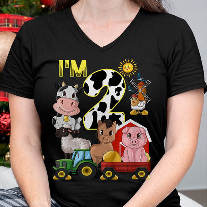 Best Farmer Life Shirt, Funny Farmer UnisexT-Shirt/Hoodie/Sweatshirt HLT00 - Kids Farm Animals Tractor 2nd Birthday 2 Year Old Birthday Party T-Shirt