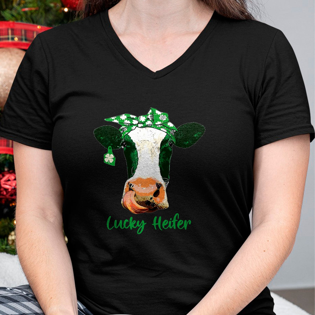 Gift for Mom Shirt, Funny Mom Unisex T-Shirt/Hoodie/Sweatshirt HLT00 - Lucky Heifer Patricks Day Heifer Mom Irish T-Shirt