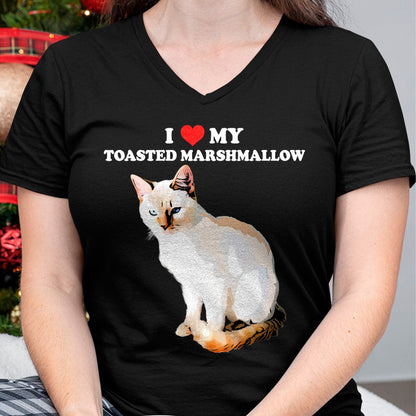 Cat Love Shirt, Funny Cat Lover Gift UnisexT-Shirt/Hoodie/Sweatshirt HLT00 - I Love My Toasted Marshmallow Flame Point Siamese Cat Kitten T-Shirt (1)
