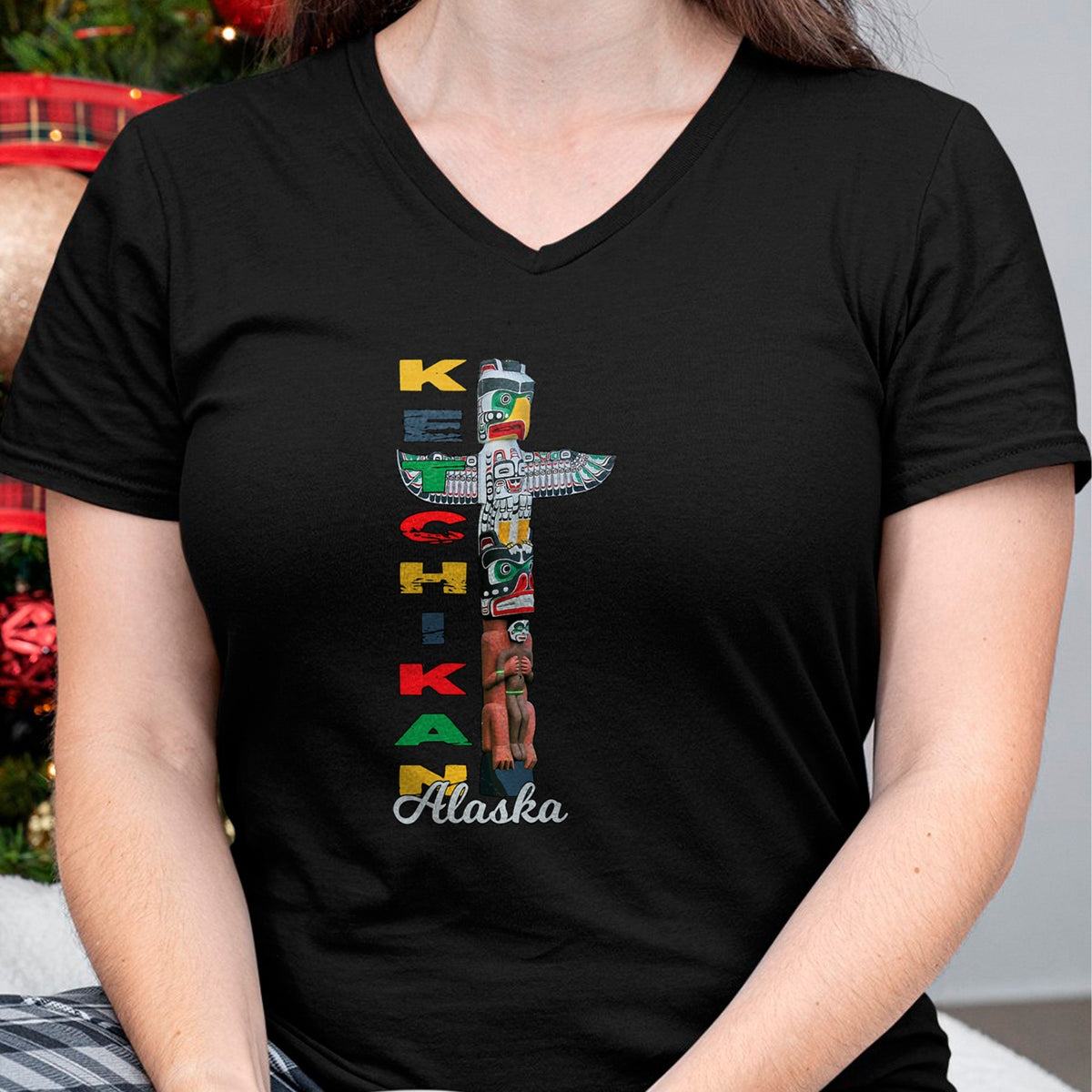 Native American T-Shirts, Vintage Native American Unisex T-Shirt/Hoodie/Sweatshirt HLT00 - Ketchikan Alaska Totem Pole Native Art Souvenir Keepsake