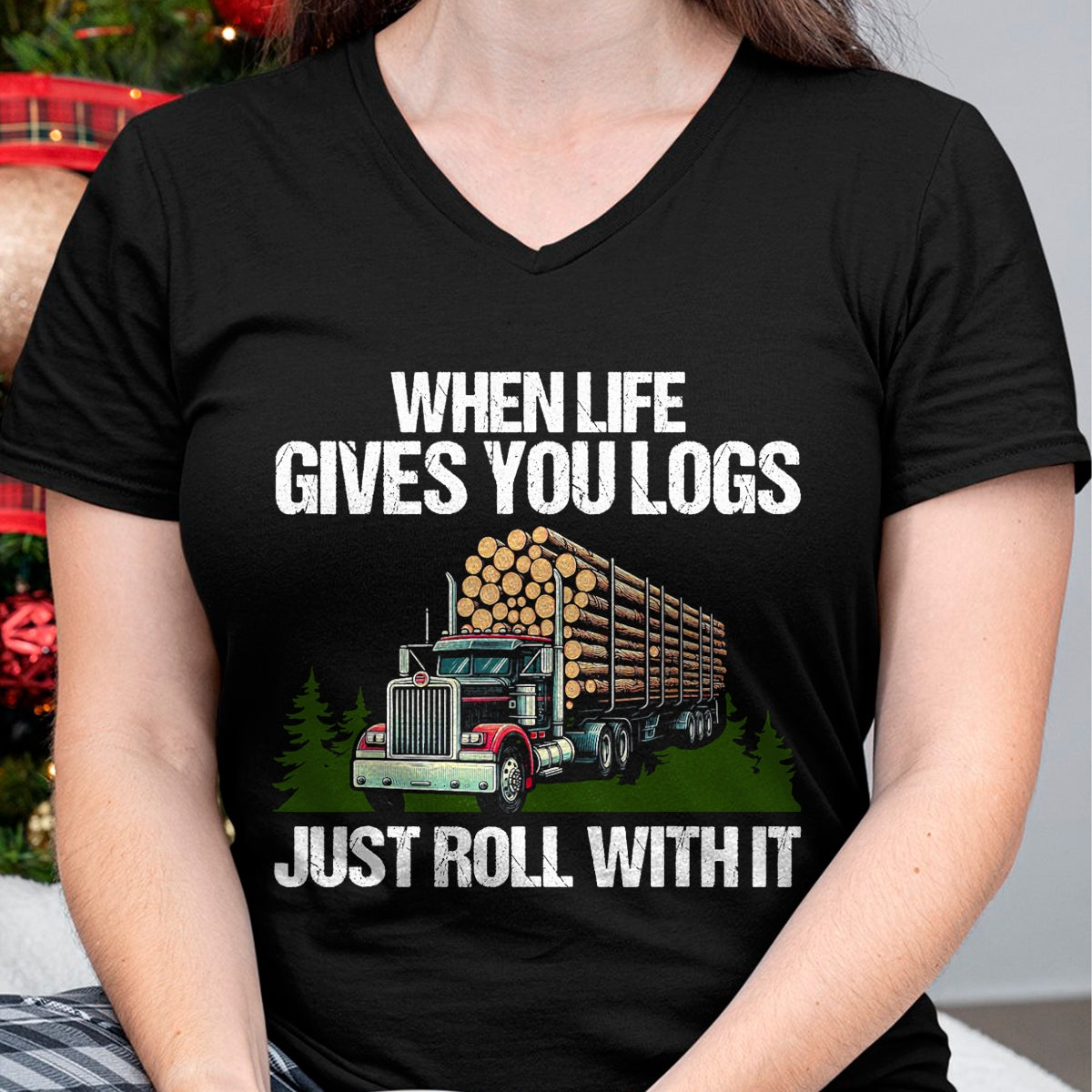 Best Truck Driver Life Shirt, Funny Trucker UnisexT-Shirt/Hoodie/Sweatshirt HLT00 - Log Truck Driver Timber Lorry Funny Logging Truck T-Shirt (1)