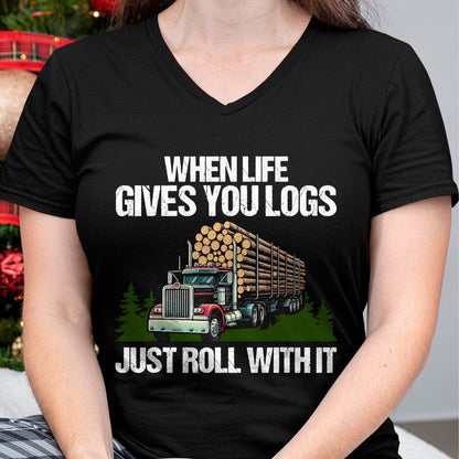Best Truck Driver Life Shirt, Funny Trucker UnisexT-Shirt/Hoodie/Sweatshirt HLT00 - Log Truck Driver Timber Lorry Funny Logging Truck T-Shirt (1)