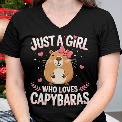 Cute Capybara Shirt, Funny Capybara Unisex T-Shirt/Hoodie/Sweatshirt HLT00 - Just A Girl Who Loves Capybaras Kawaii T-Shirt