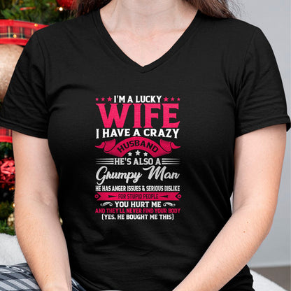 Best Wife Shirt, Wife and Husband Unisex T-Shirt/Hoodie/Sweatshirt HLT00 - Gift for wife T shirt, lucky wife   I'm A Lucky Wife I have A Husband Funny Family Humor Wife Pullov