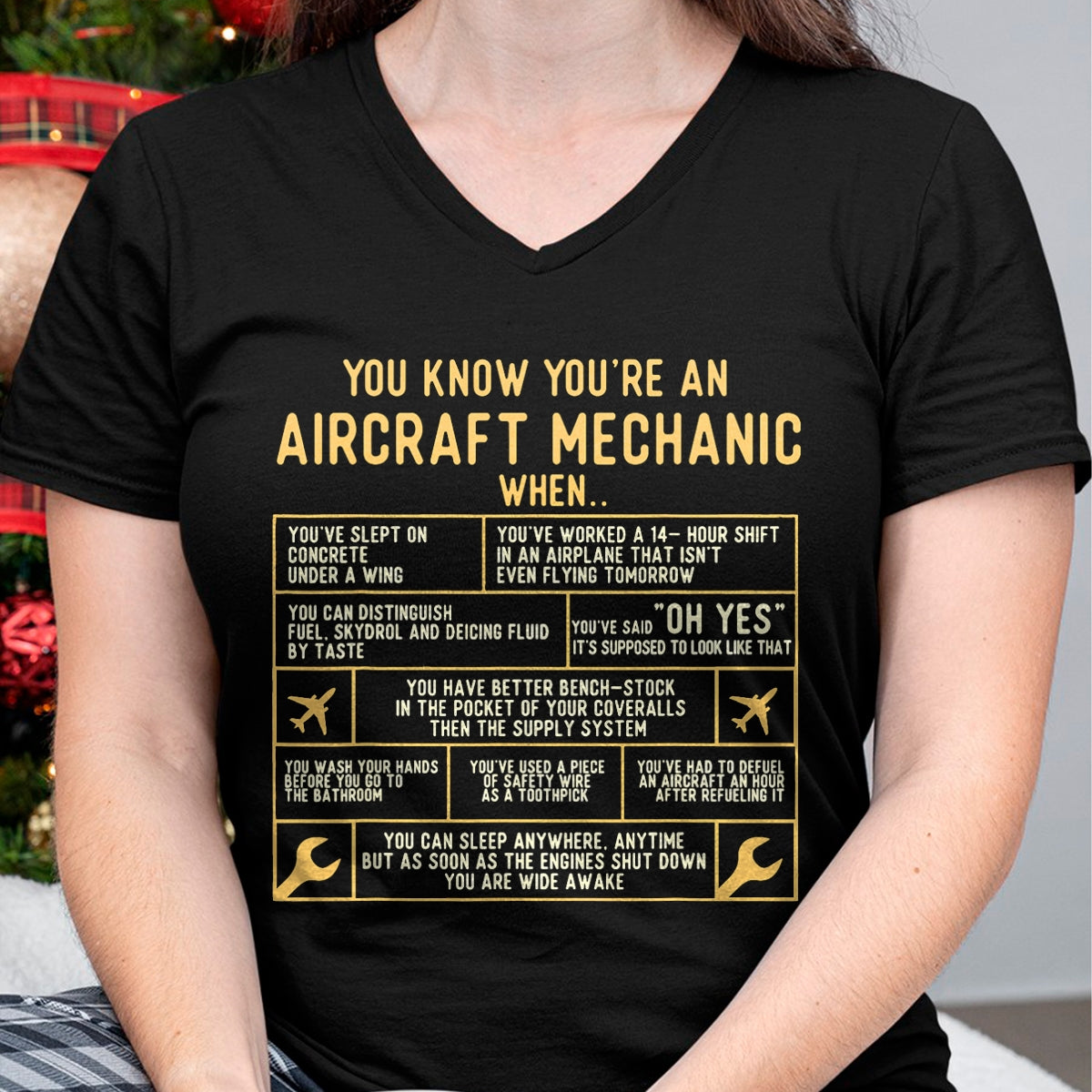 Best Mechanic Life Shirt, Funny Mechanic UnisexT-Shirt/Hoodie/Sweatshirt HLT00 - You Know You're an Aircraft Mechanic - Airplane Maintenance T-Shirt Small