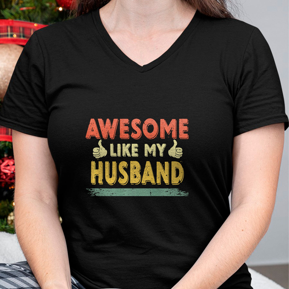 Best Wife Shirt, Wife and Husband Unisex T-Shirt/Hoodie/Sweatshirt HLT00 - Retro Awesome Like My Husband Family Lover Father's Day Premium T-Shirt