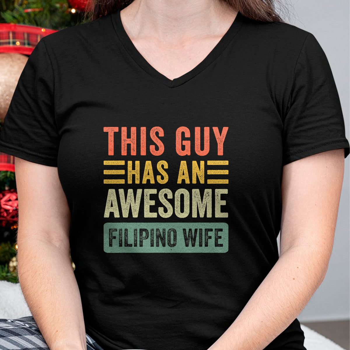 Best Wife Shirt, Wife and Husband Unisex T-Shirt/Hoodie/Sweatshirt HLT00 - This Guy Has an Awesome Filipino Wife Funny Husband T-Shirt