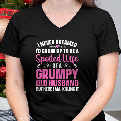 Best Wife Shirt, Wife and Husband Unisex T-Shirt/Hoodie/Sweatshirt HLT00 - Gift for wife T shirt, spoiled wife   Funny Spoiled Wife Art For Women Girls Grumpy Old Husband T-Sh (1)