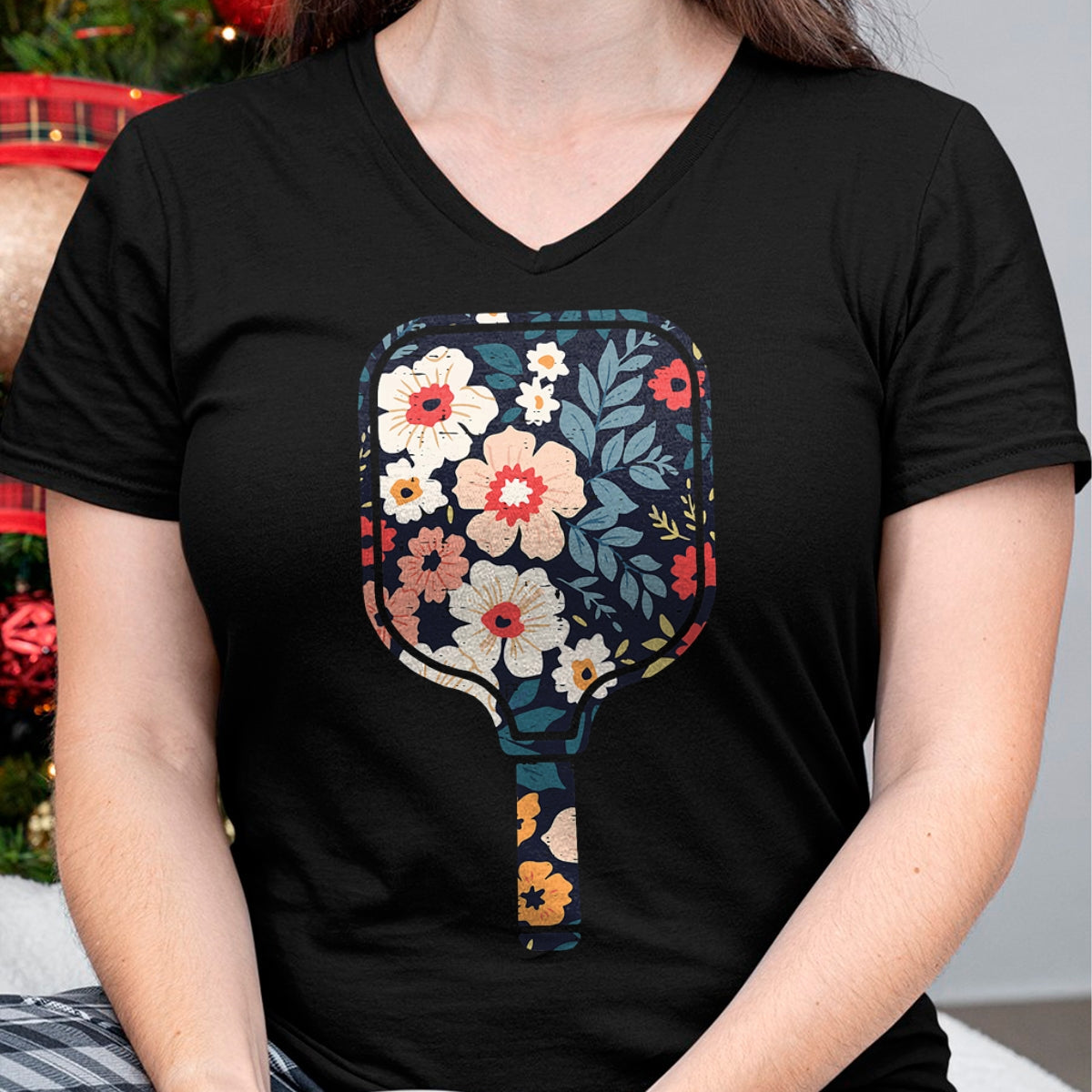 Funny Pickleball Shirt, Pickleball Lover Unisex T-Shirt/Hoodie/Sweatshirt HLT00 - Pickle Ball Paddle Flowers Pickleball Racket Women Girls Kid T-Shirt