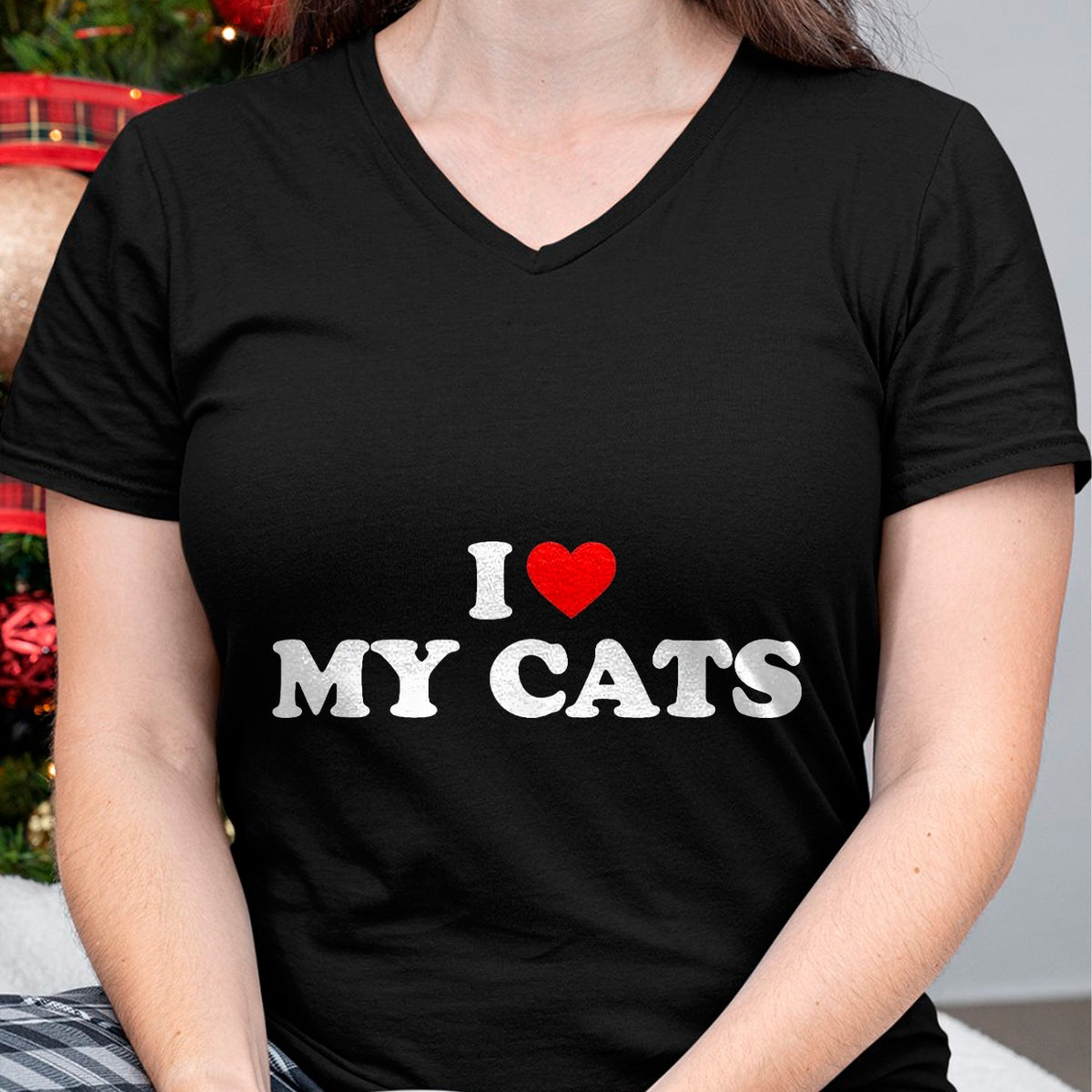 Cat Love Shirt, Funny Cat Lover Gift UnisexT-Shirt/Hoodie/Sweatshirt HLT00 - I Love My Cats T-Shirt, Women, Black, X-Small