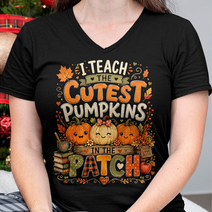 Best Teacher Shirt, Funny Teacher UnisexT-Shirt/Hoodie/Sweatshirt HLT00 - I Teach the Cutest Pumpkins in the Patch Teacher Fall T-Shirt (1)