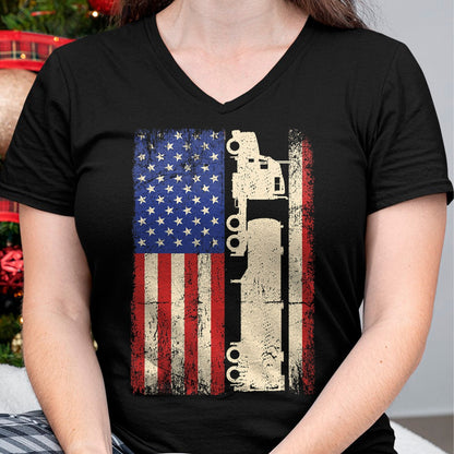 Best Truck Driver Life Shirt, Funny Trucker UnisexT-Shirt/Hoodie/Sweatshirt HLT00 - Truck Driver USA American Flag Patriotic Trucker Men T-Shirt