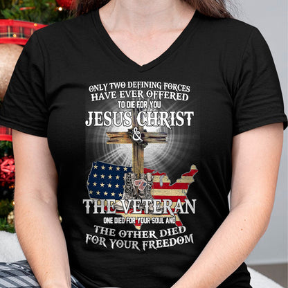 Best Thanksgiving Family Shirt , Funny Thanksgiving UnisexT-Shirt/Hoodie/Sweatshirt HLT00 - Jesus And Veteran, Died For Your Soul And Your Freedom T-Shirt