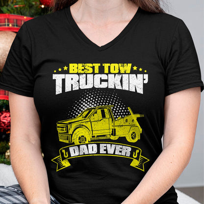 Best Truck Driver Life Shirt, Funny Trucker UnisexT-Shirt/Hoodie/Sweatshirt HLT00 - Tow Truck Driver Daddy Father - Dad Thin Yellow Line Trucker T-Shirt