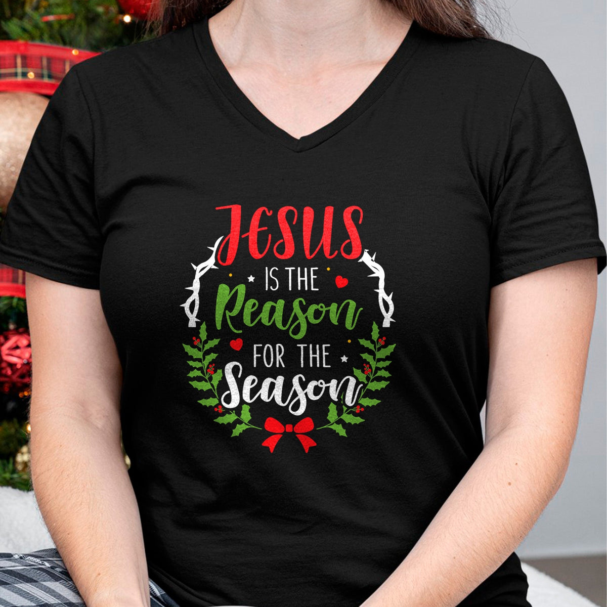 Christian Tee, Christian Faith Unisex T-Shirt/Hoodie/Sweatshirt HLT00 - Jesus is the reason for the season christian christmas T-Shirt