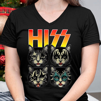 Cat Love Shirt, Funny Cat Lover Gift UnisexT-Shirt/Hoodie/Sweatshirt HLT00 - Retro Cat Rock Music Concert Band Hiss Funny Cat Kitten Love T-Shirt (1)