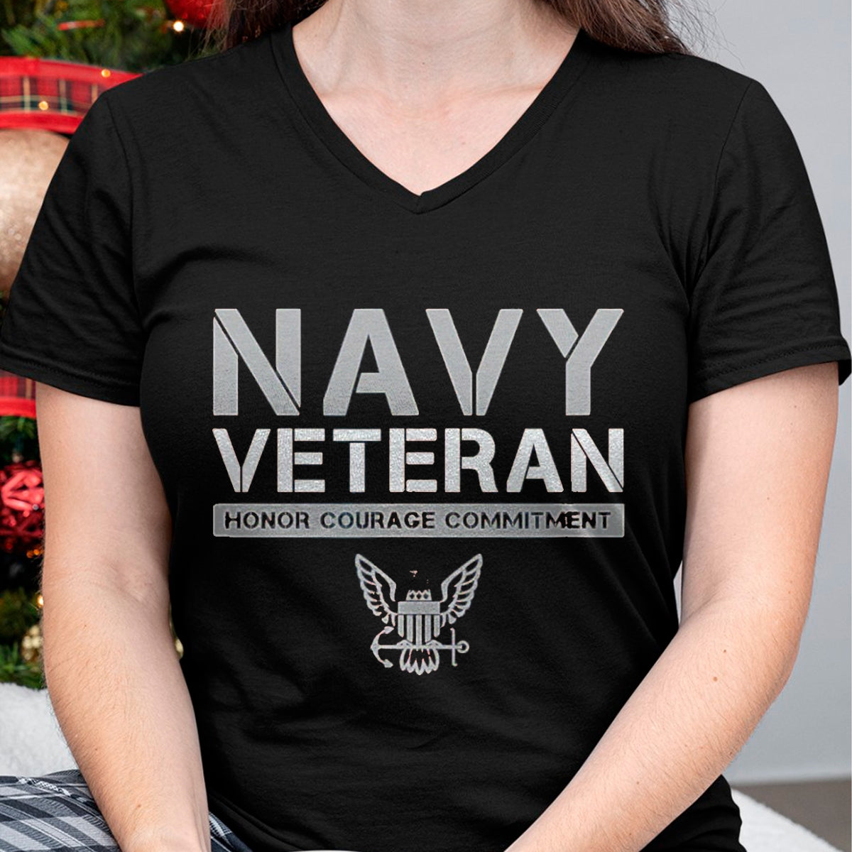 Proud Veteran Shirt, Funny Veteran UnisexT-Shirt/Hoodie/Sweatshirt HLT00 - US Navy - Veteran Honor Courage Commitment T-Shirt, Men, Black, 3X-Large