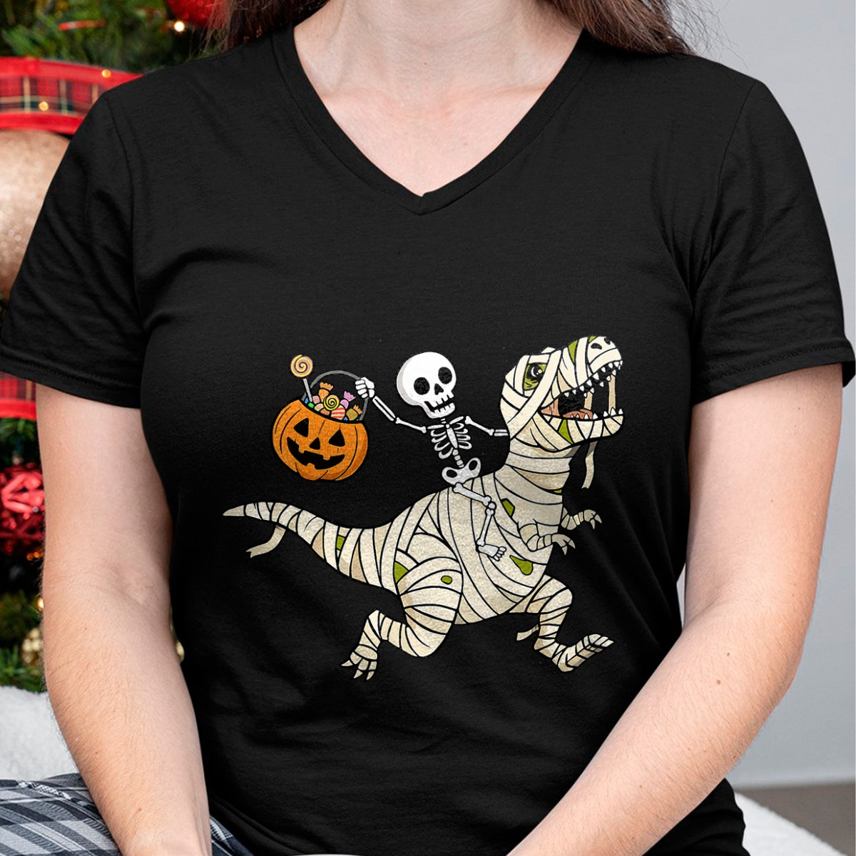 Best Dinosaur Lover Shirt, Funny Dinosaur UnisexT-Shirt/Hoodie/Sweatshirt HLT00 - Boys Halloween Skeleton Riding Dinosaur Mummy Trex Kids T-Shirt