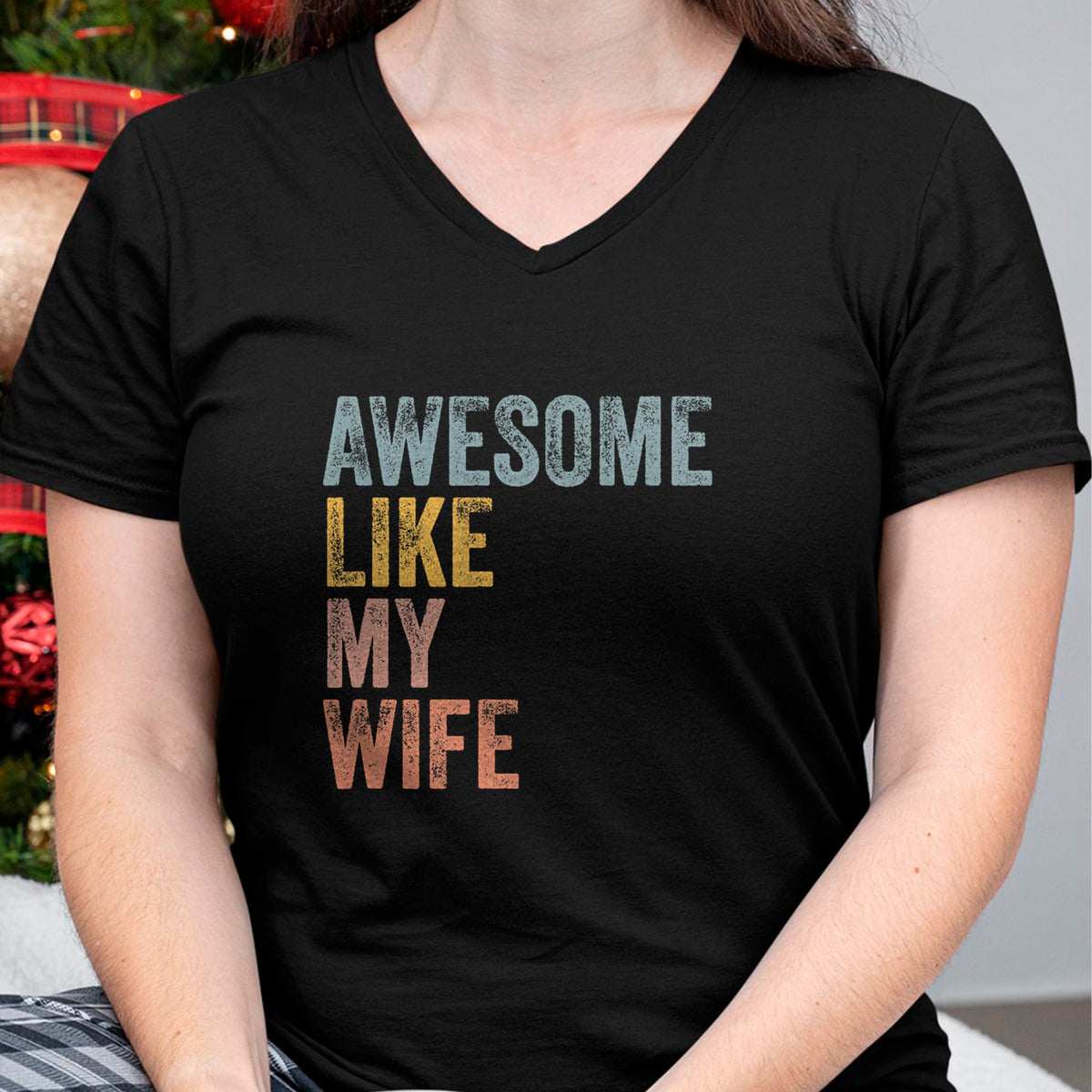 Best Wife Shirt, Wife and Husband Unisex T-Shirt/Hoodie/Sweatshirt HLT00 - Mens Husband Awesome Like my wife Funny Vintage Text T-Shirt (1)