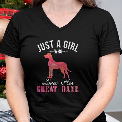 Dog Love Shirt, Dog Lover Gift T-Shirt/Hoodie/Sweatshirt HLT00 - Just A Girl Who Loves Her Great Dane Dog Owner Gift T-Shirt