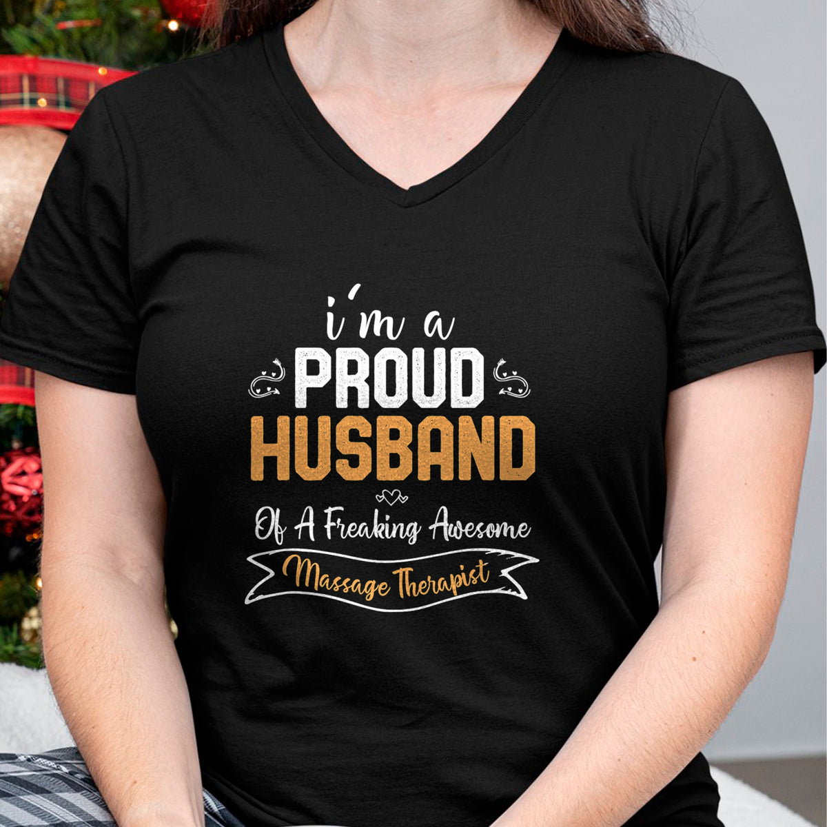 Best Wife Shirt, Wife and Husband Unisex T-Shirt/Hoodie/Sweatshirt HLT00 - I am a Proud Husband of A Freaking Awesome Massage Therapist T-Shirt