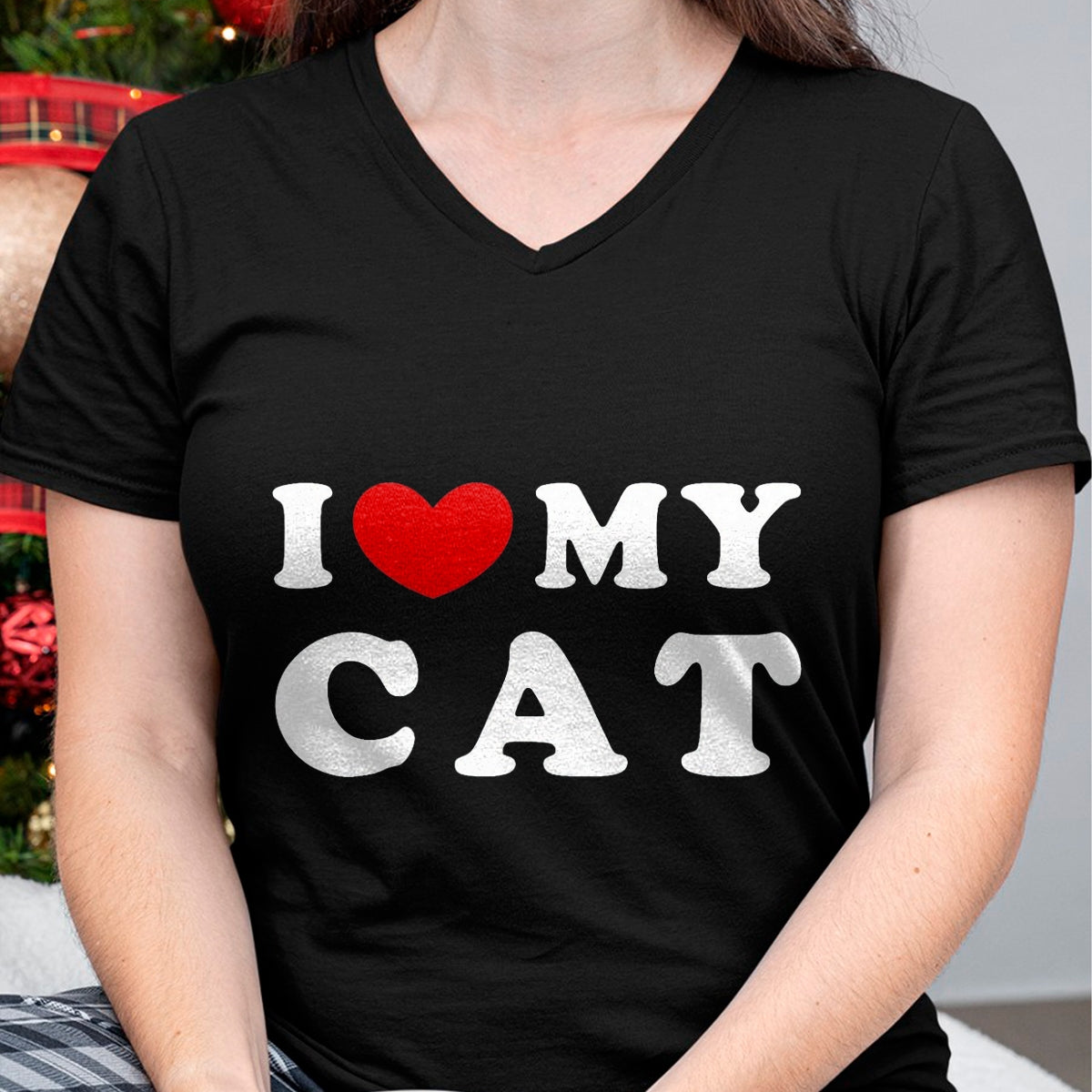 Cat Love Shirt, Funny Cat Lover Gift UnisexT-Shirt/Hoodie/Sweatshirt HLT00 - I Love My Cat, I Heart My Cat T-Shirt, Men, Dark Heather Grey, Large